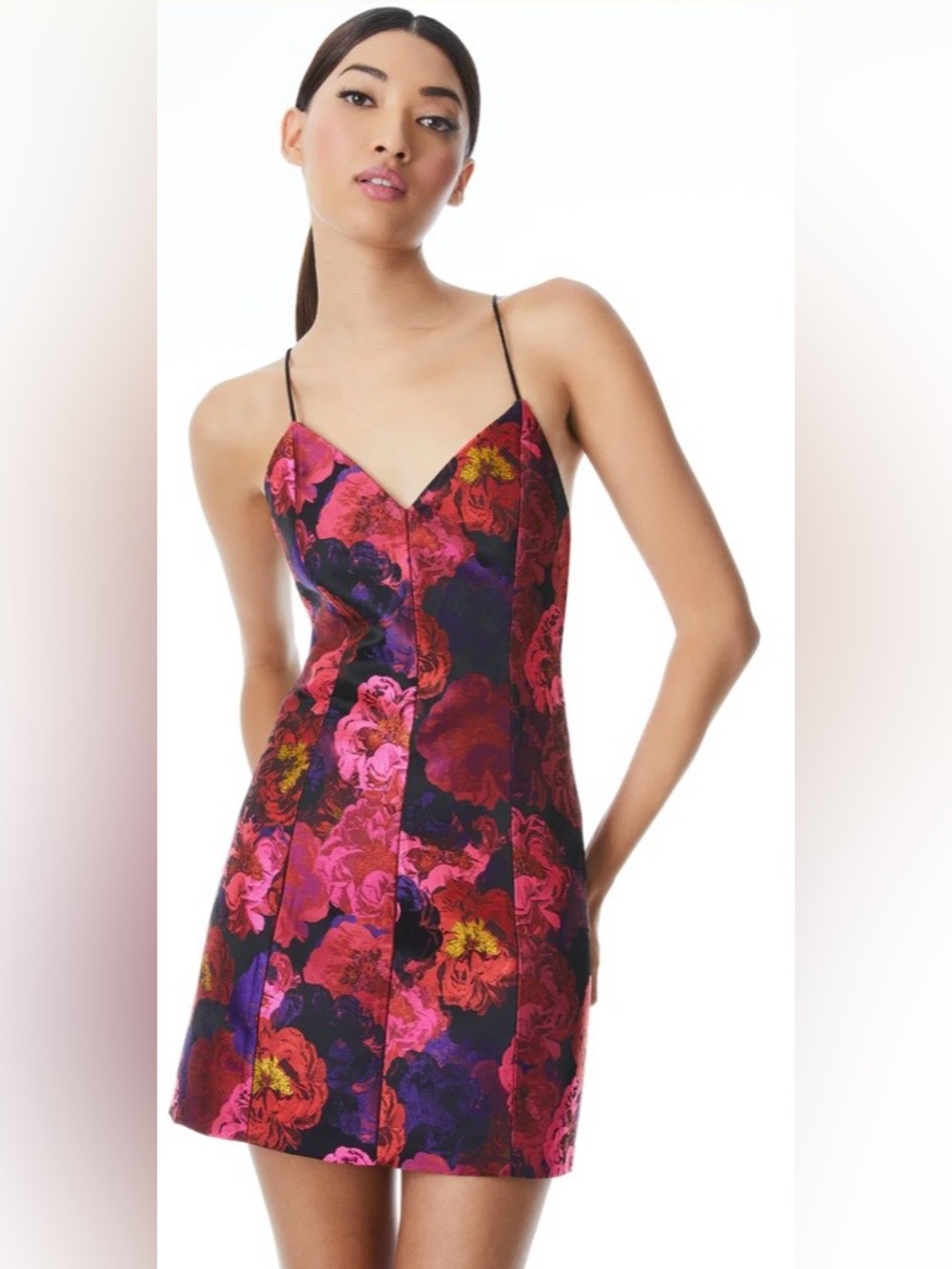 Alice + Olivia Tayla Floral Mini Lantern Dress